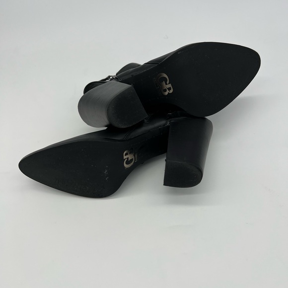 Giani Bini Black Leather Ankle Booties Heels Women’s Size 6 Cutout Zip Chic - Picture 14 of 16